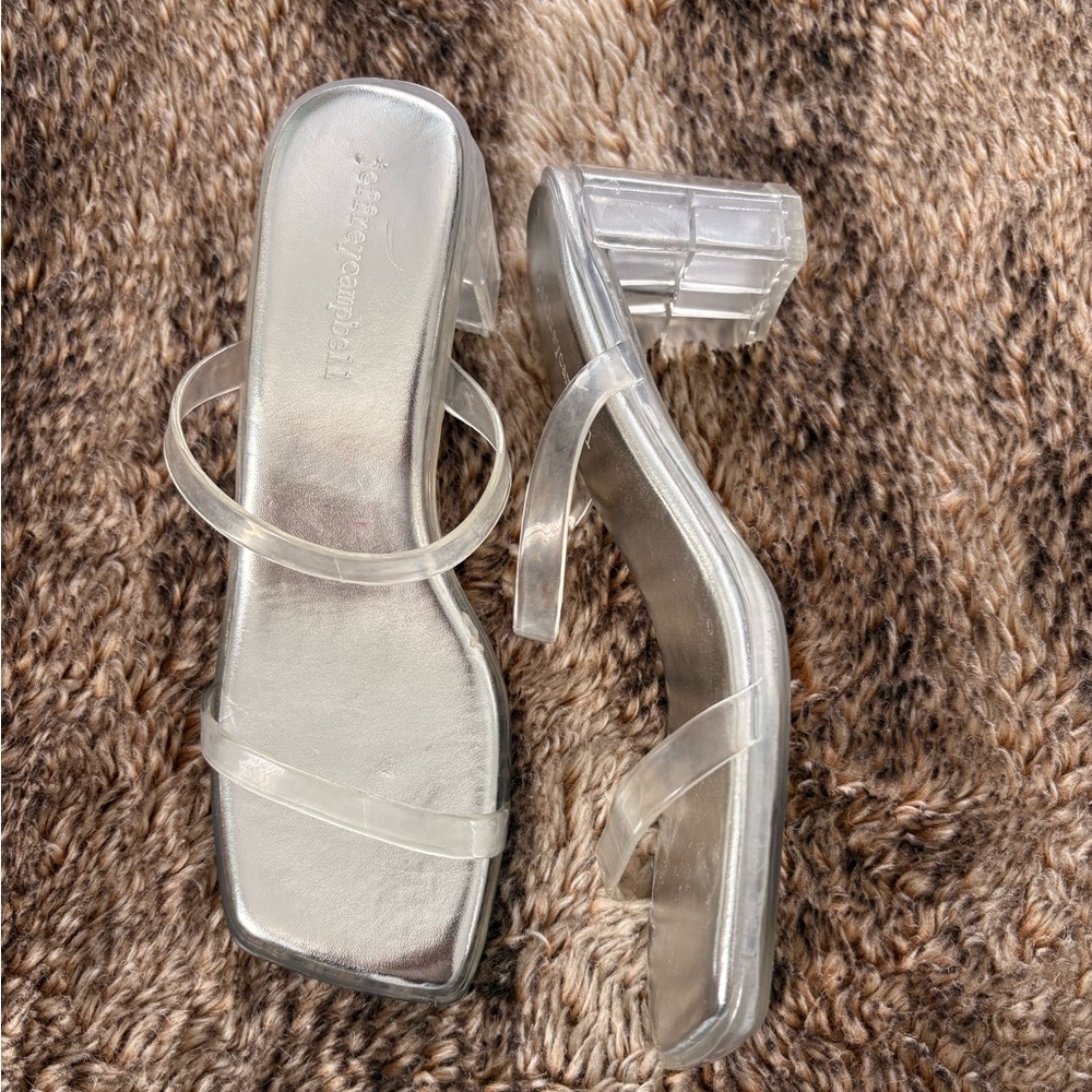 Jeffrey Campbell Transparent Silver Women's Sandals size 6